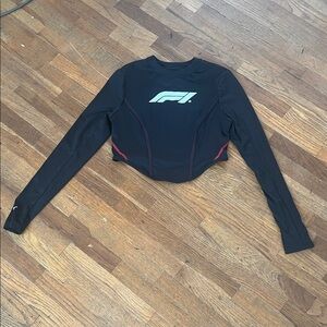 Puma 🏁🏎️ x F1 - Women's Black Long Sleeve Crop Croset Top - m